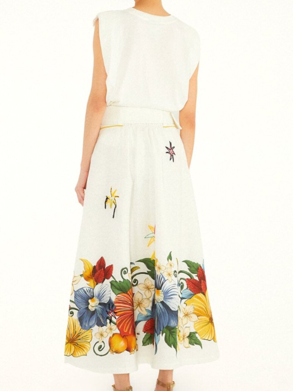 FARM Rio Off-White Tropi Embroidered Maxi Skirt - Picture 4 of 16
